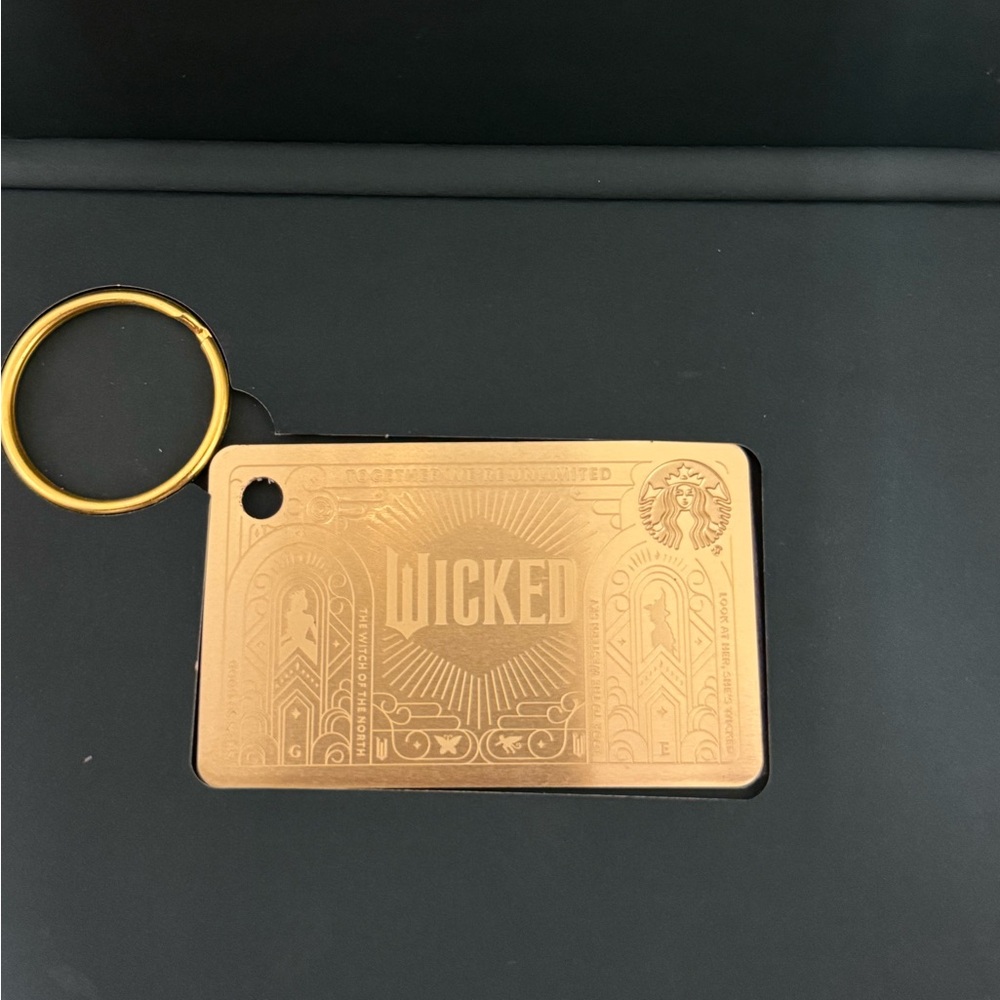 WICKED STARBUCKS Tumbler&Limited WICKED GOLD reloadable gift card keychain CARD - Picture 4 of 6
